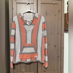 TNA aritzia Baha cotton knit sweater hood